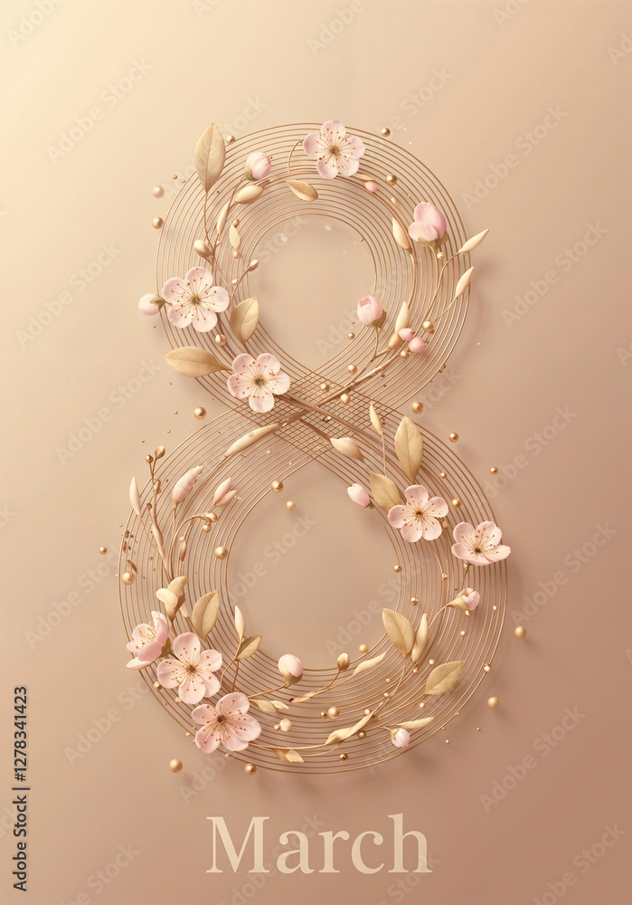 Obraz premium charming number eight concept of international women's day . Generative AI