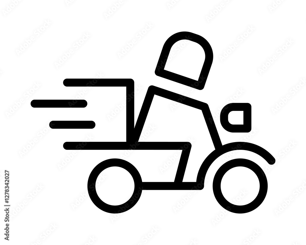 Fast delivery service icon. Bold black line art style. Perfect for app icons, websites, and presentations needing a quick, modern visual of speedy transportation and package delivery. Fast delivery service icon. Bold black line art style. Perfect for app icons, websites, and presentations needing a quick, modern visual of speedy transportation and package delivery.