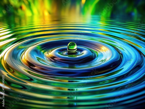Abstract Concentric Ripples: Liquid Surface Texture,  High-Resolution Stock Photo