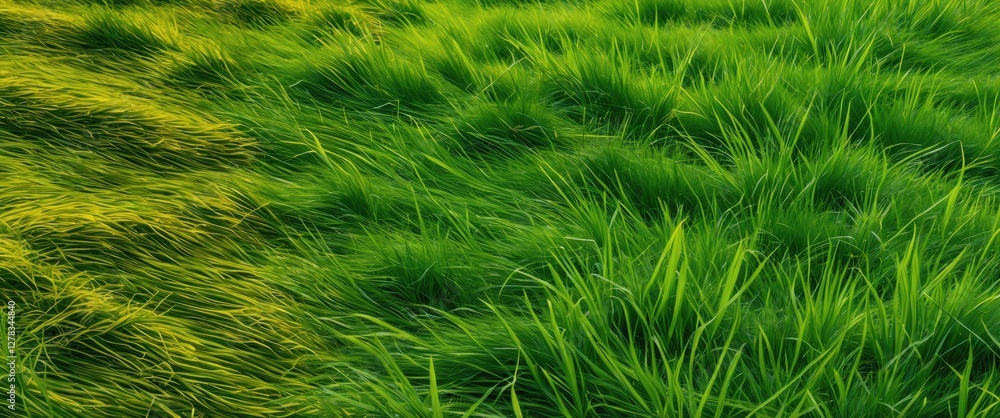 Lush Green Grass with Varying Shades of Yellow and Green in a Natural Outdoor Landscape Setting Lush Green Grass with Varying Shades of Yellow and Green in a Natural Outdoor Landscape Setting