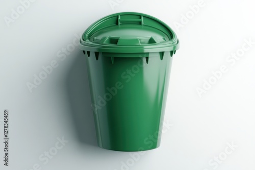 Medical waste bin, isolated style, white background, biohazard disposal concept photo