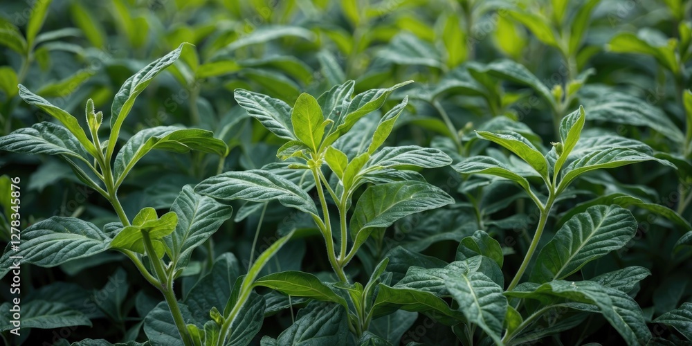 Lush Green Spider Weed Plants in a Natural Setting with Ample Copy Space for Text Overlay Lush Green Spider Weed Plants in a Natural Setting with Ample Copy Space for Text Overlay