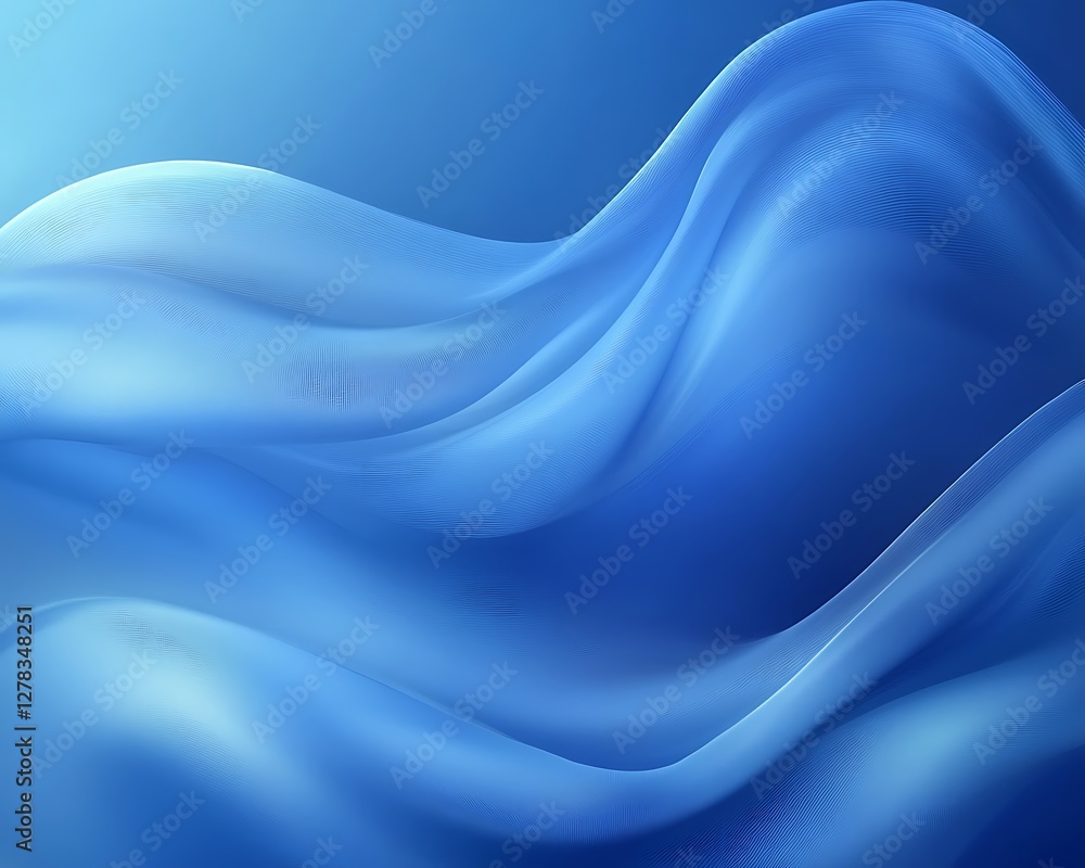Naklejka premium Blue fabric waves, abstract background (1)