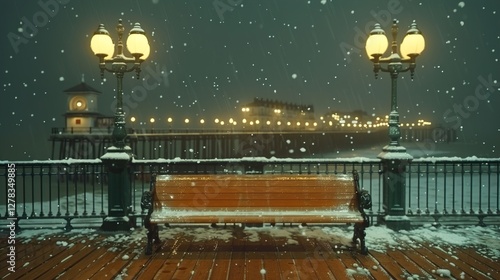 An evening peaceful moment on the pier  HD 8K wallpaper Photographic Image