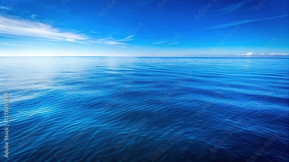 Obraz premium Serene Blue Ocean: Calm Water, Peaceful Seascape, Tropical Paradise