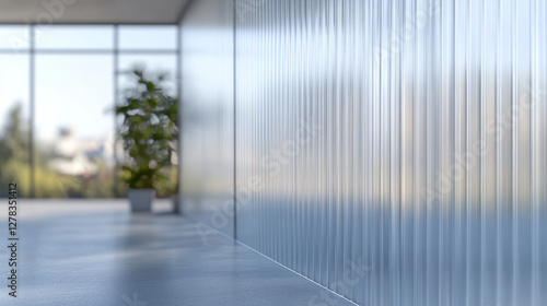 Ribbed glass windows set isolated on white. Vector realistic illustration of 3d rectangular plastic surface with vertical stripes, blurry wall, corrugated acrylic sheet, elegant interior element
