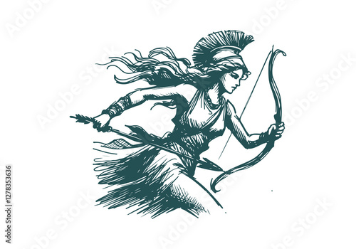 Artemis hand drawn sketch vector