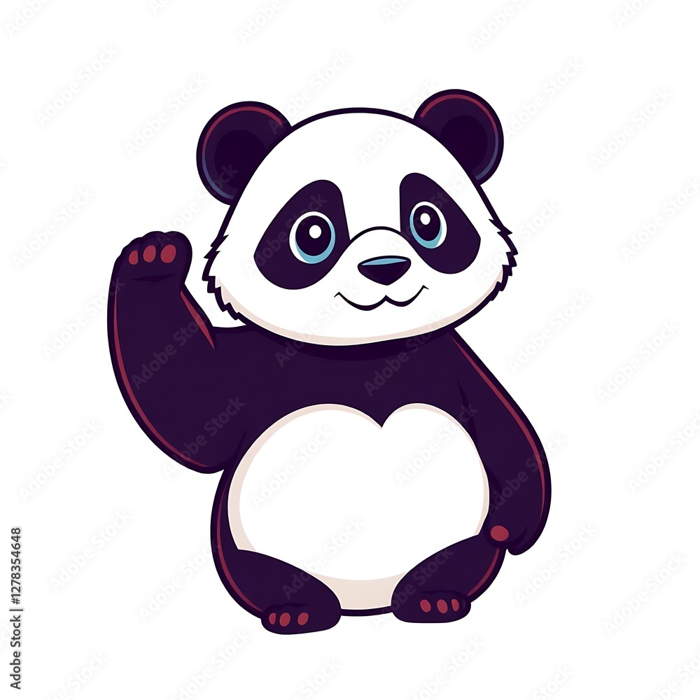 Naklejka premium Adorable Panda Mascot Logo with a Playful and Friendly Expression for Engaging Branding