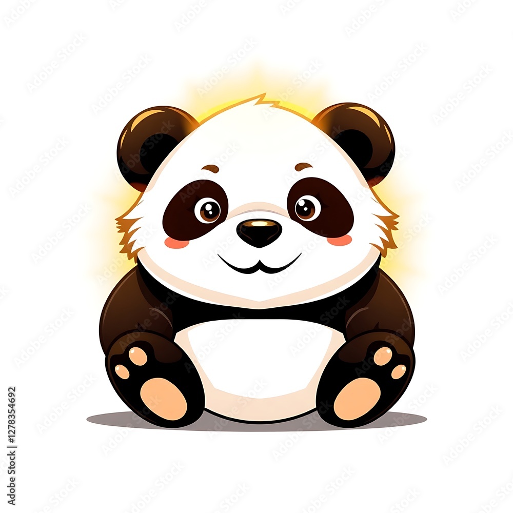 Obraz premium Adorable Panda Mascot Logo with a Playful and Friendly Expression for Engaging Branding