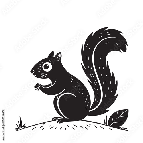 Elegance in Black Squirrel Silhouette Squirrel Icon