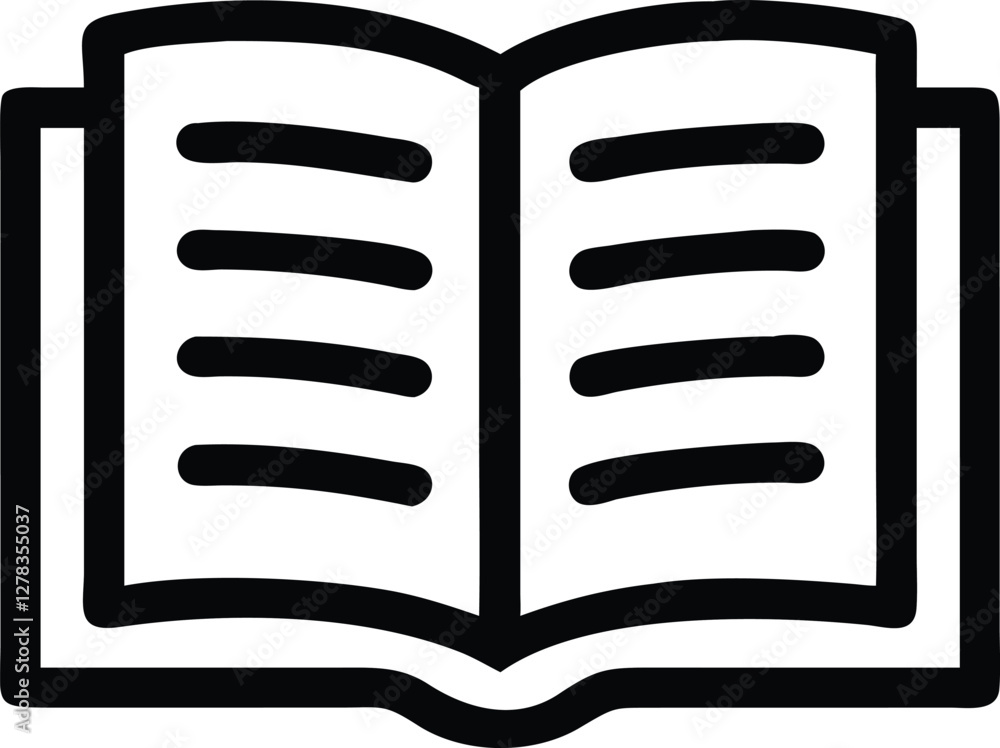 open textbook guide manual line art sign symbol illustration outline icon vector background design open textbook guide manual line art sign symbol illustration outline icon vector background design