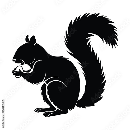 Elegance in Black Squirrel Silhouette Squirrel Icon