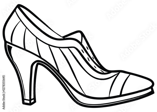 Silhouette of Peep-Toe Heels isolated on a white background