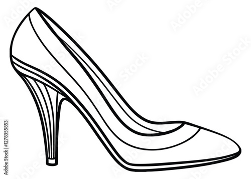 Silhouette of Stiletto Heels isolated on a white background