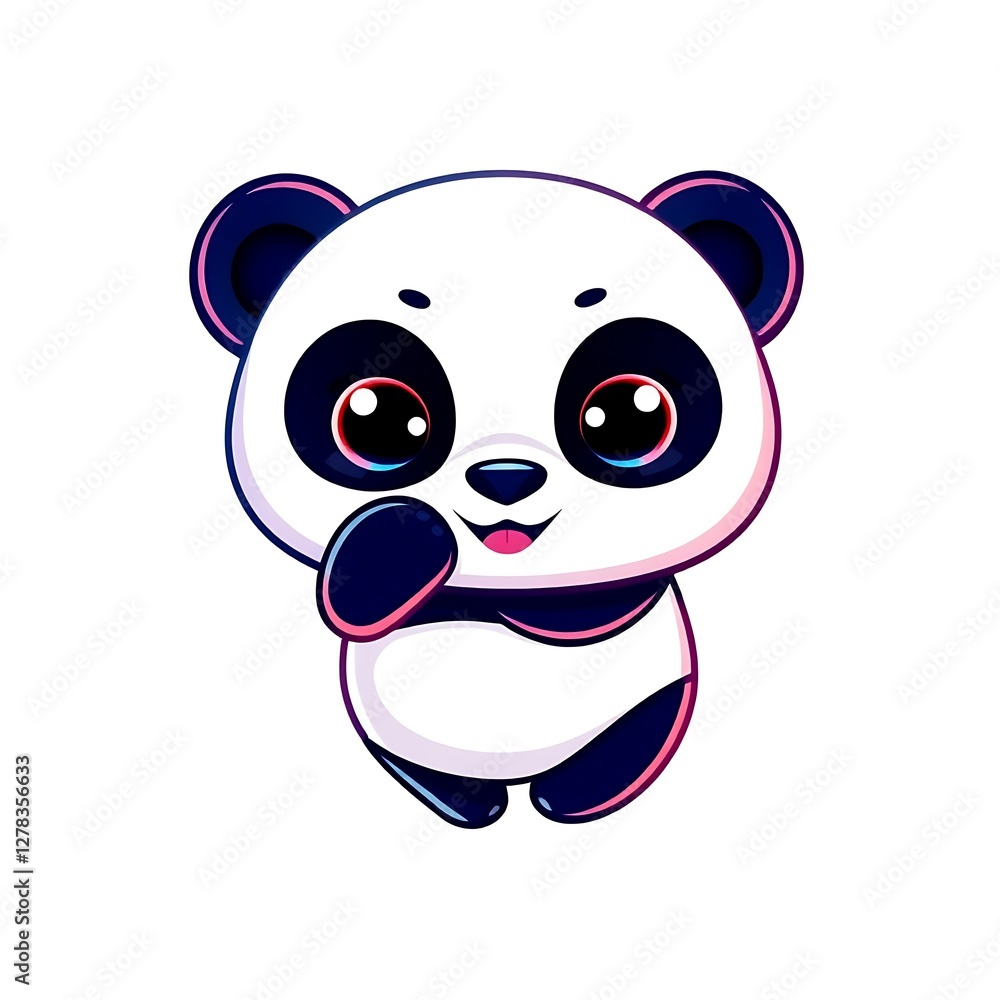 Fototapeta premium Adorable Panda Mascot Logo with a Playful and Friendly Expression for Engaging Branding