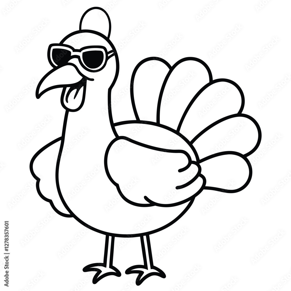 funny turkey cartoon wearing sunglass funny turkey cartoon wearing sunglass