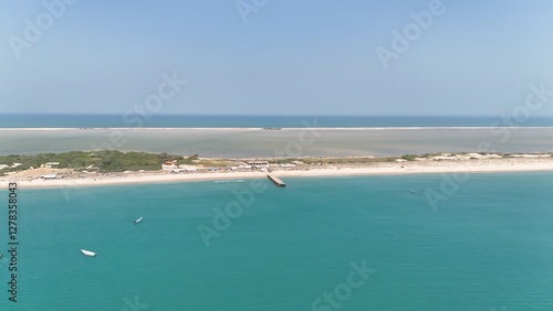 Fotografi An incredible aerial shot of Dhanushkodi, a quiet village nestled between the In