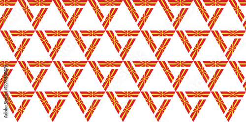 north macedonia flag triangle pattern. vector illustration