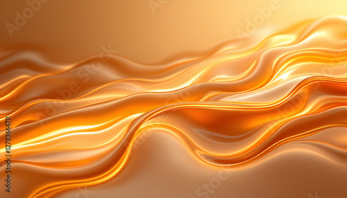 Luxurious golden waves abstract background with a touch of elegance photo