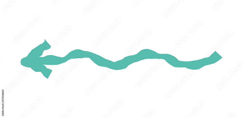 Hand drawn simple arrow drawn with wax crayon, chalk or charcoal. Uneven dry texture for underlining highlighting. Pencil drawn lines, strikethrough, grungy vector isolated on white