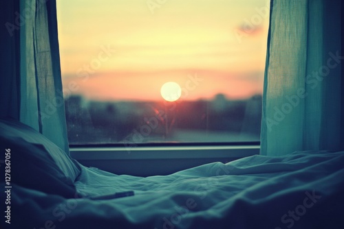 Wallpaper Mural Sunset view from a hospital window conveying serenity and hope. Generative AI Torontodigital.ca