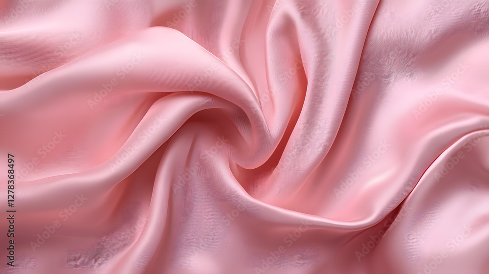 Fototapeta premium A close-up of the elegant curves and texture of light pink silk fabric 