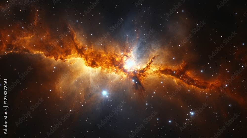 A Stunning Visualization of a Cosmic Nebula Surrounded by Stars, Revealing the Beauty of Galactic Formation in Deep Space A Stunning Visualization of a Cosmic Nebula Surrounded by Stars, Revealing the Beauty of Galactic Formation in Deep Space