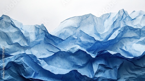 Wallpaper Mural Textured Blue Crumpled Paper Background in Soft Watercolor  Torontodigital.ca