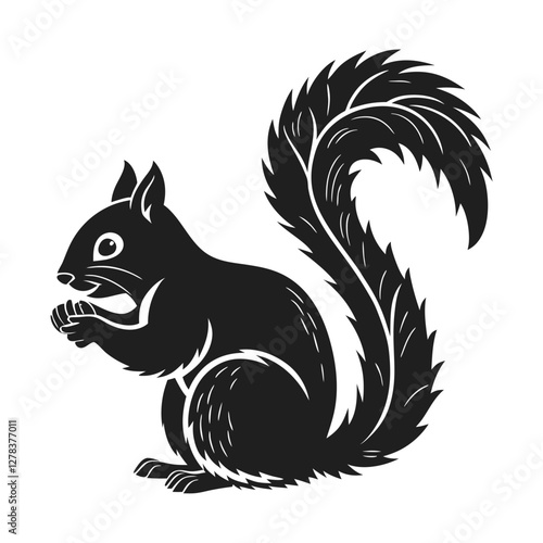 Elegance in Black Squirrel Silhouette Squirrel Icon