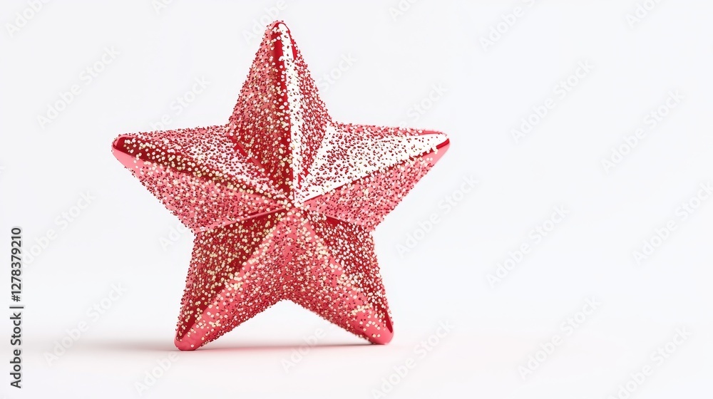Captivating glittering star decoration studio setting product photography minimalist aesthetic close-up focus Captivating glittering star decoration studio setting product photography minimalist aesthetic close-up focus