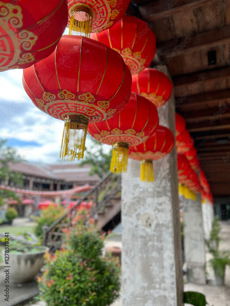 Lanterns at Mazu Shrine at Lhong 1919 in Bangkok
