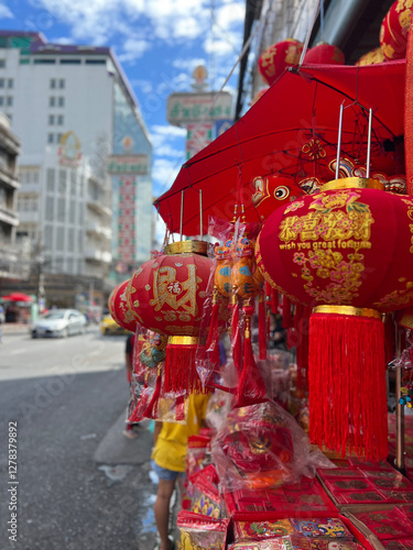 Obraz na płótnie Street in china town of Bangkok w salonie
