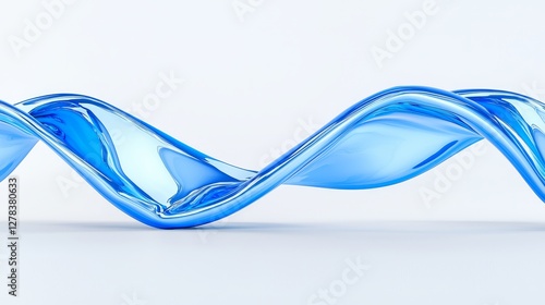 Flowing blue water waves abstract design graphic art minimalistic close-up serenity and motion