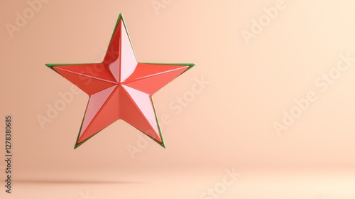 Dynamic paper star decoration studio setting 3d design minimalist background artistic perspective creativity