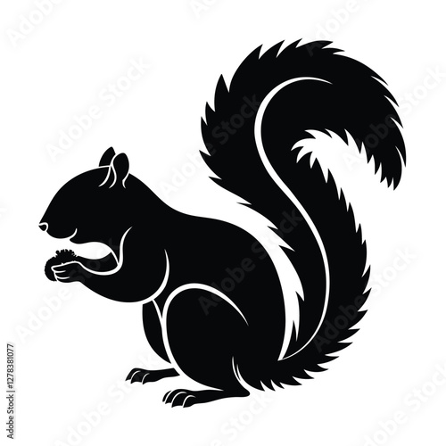 Elegance in Black Squirrel Silhouette Squirrel Icon
