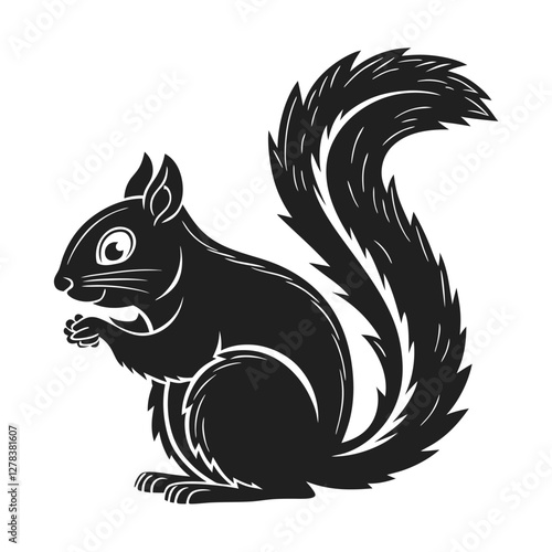 Elegance in Black Squirrel Silhouette Squirrel Icon