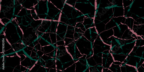 Abstract black natural marble texture background. Scattered green crack texture isolated on black background. distressed grunge concrete wall texture. abstract vintage of old surface texture bg.