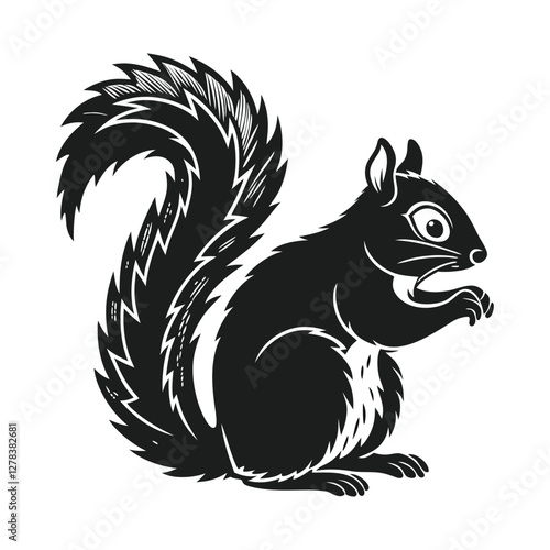Wallpaper Mural Elegance in Black Squirrel Silhouette Squirrel Icon Torontodigital.ca