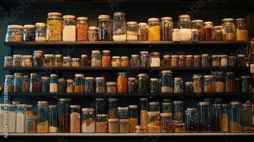 Wallpaper Mural A modern grocery store showcasing organic Indian food ingredients like millets, spices, and oils. No people, copy space. Torontodigital.ca