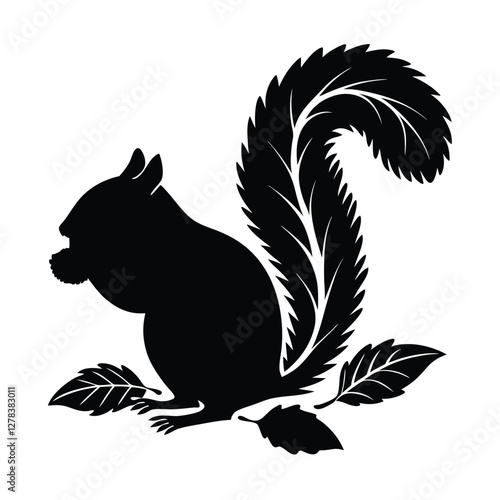 Elegance in Black Squirrel Silhouette Squirrel Icon