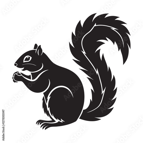 Elegance in Black Squirrel Silhouette Squirrel Icon