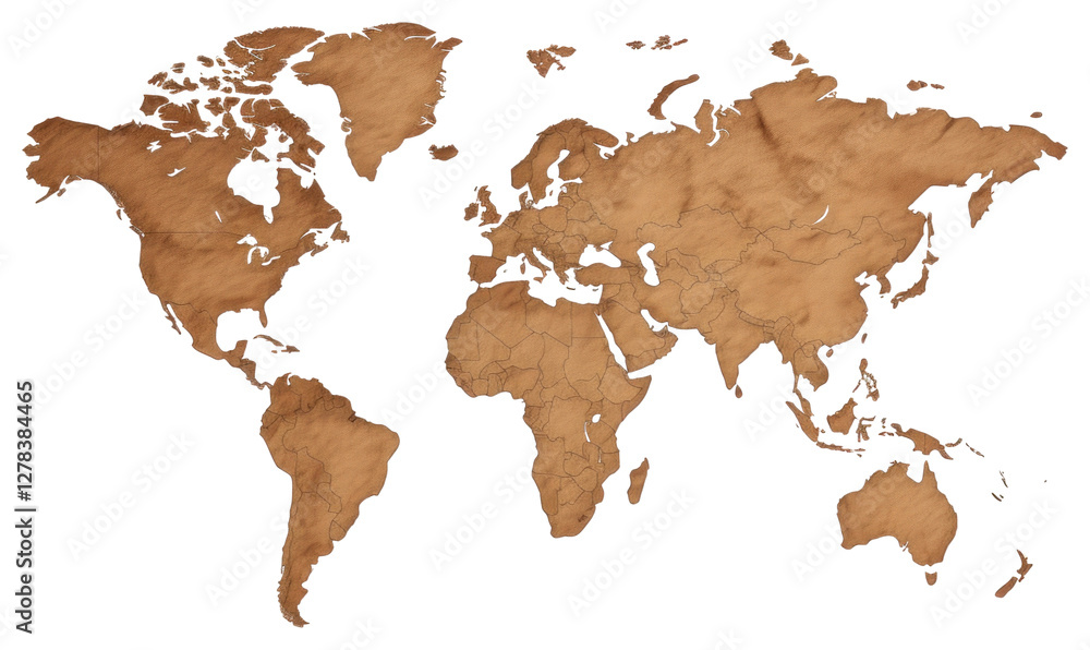 Obraz premium PNG Map backgrounds world topography.