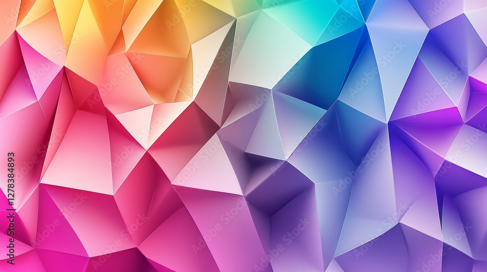 Fototapeta premium Abstract template horizontal banner with color triangle pattern