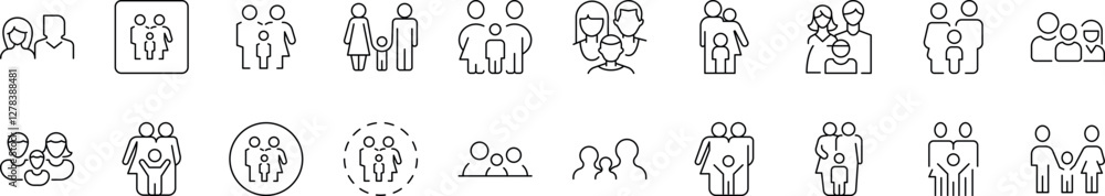 Family Icon Bundle. Contains Icons of Parents with Child for Graphics, Concept, Apps Family Icon Bundle. Contains Icons of Parents with Child for Graphics, Concept, Apps