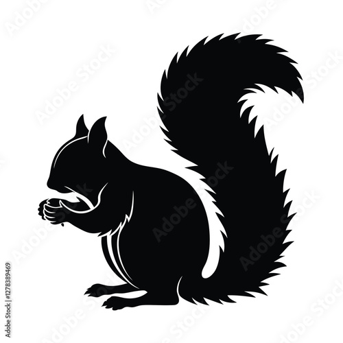 Elegance in Black Squirrel Silhouette Squirrel Icon