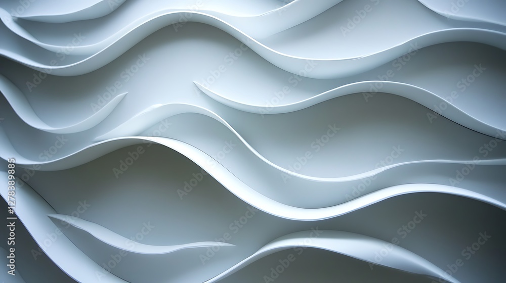 Abstract White Wave Pattern Design Wall Art Abstract White Wave Pattern Design Wall Art