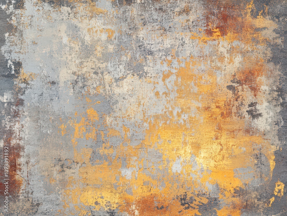 Vibrant canvas showcasing warm hues of gold and gray with an abstract texture Vibrant canvas showcasing warm hues of gold and gray with an abstract texture
