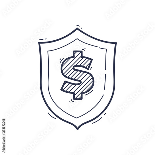 A dollar sign inside a shield symbolizes financial protection and security.