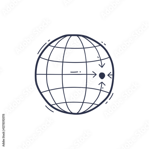 Illustration of a globe with arrows indicating geographical coordinates.