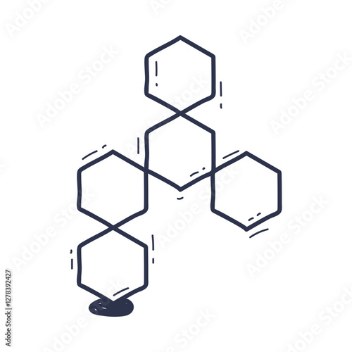 Hexagonal molecular structure representing hormone molecules.